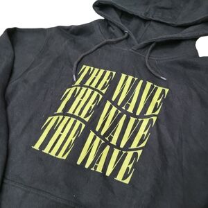 Vintage Fanjoy The Wave Black & Yellow Hoodie Sweatshirt Top Size: Large